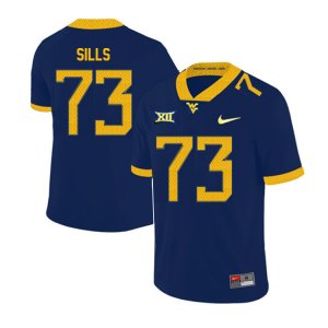 Men's West Virginia Mountaineers NCAA #73 Josh Sills Navy Authentic Nike 2019 Stitched College Football Jersey NC15A16ES